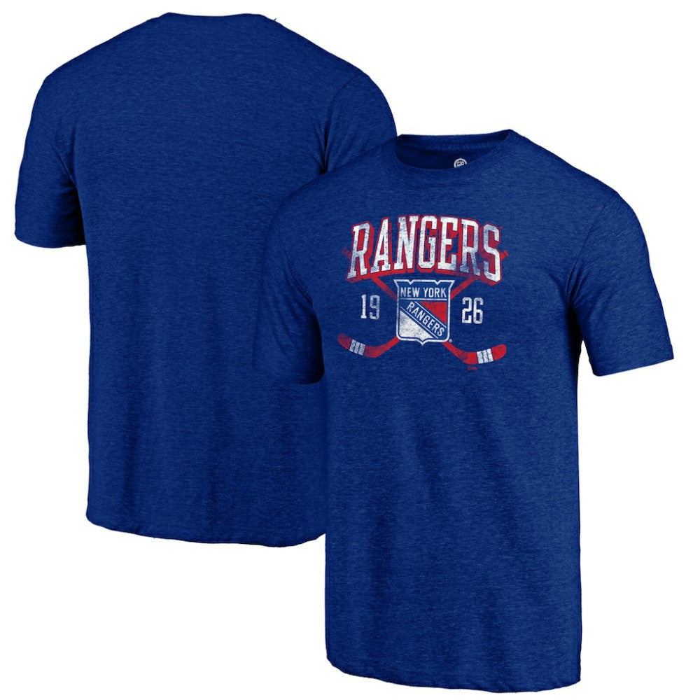 New York Rangers Line Shift Tri-Blend T-Shirt - Blue | NHL Lifestyle