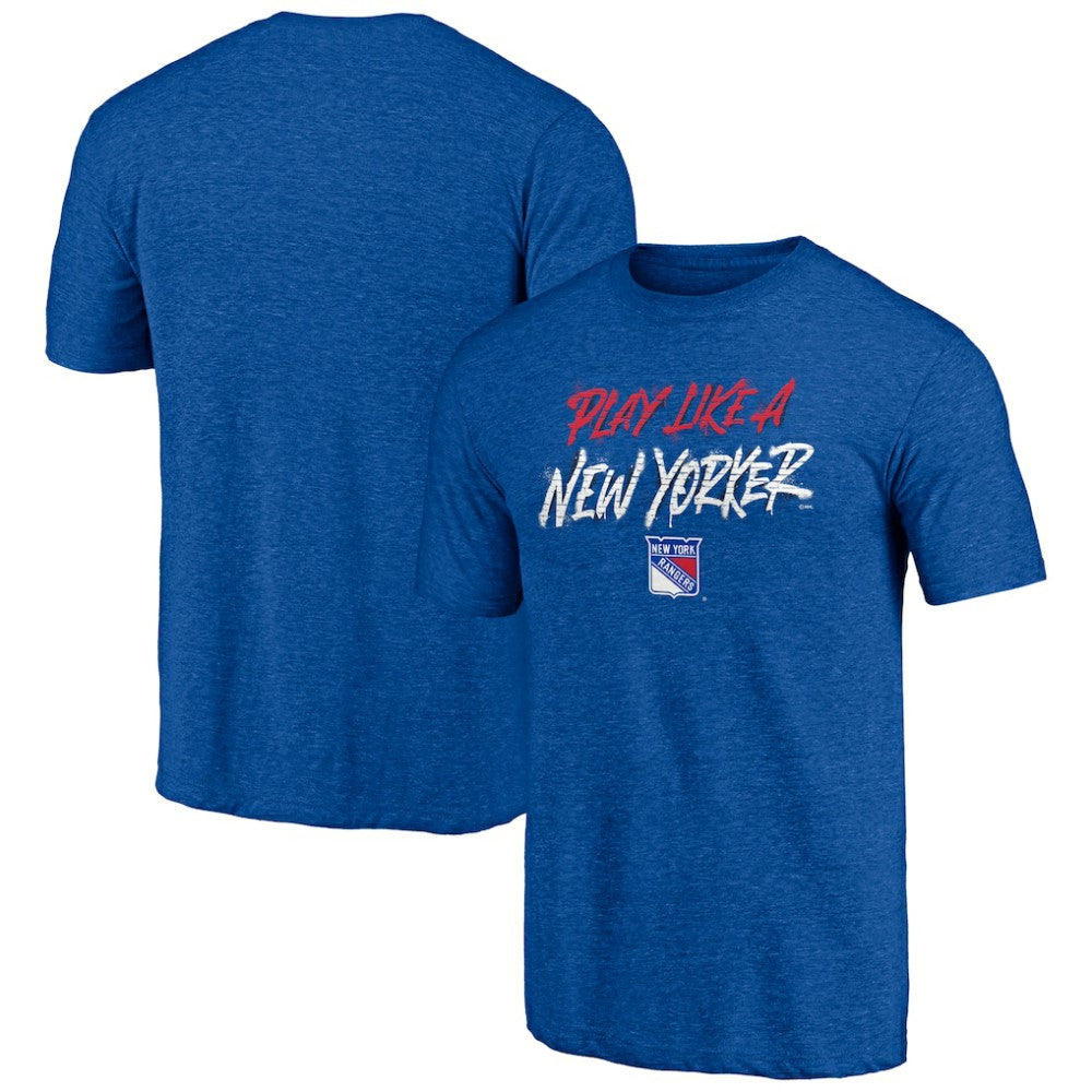 New York Rangers Shoot to Score Tri-Blend T-Shirt - Blue | NHL near me