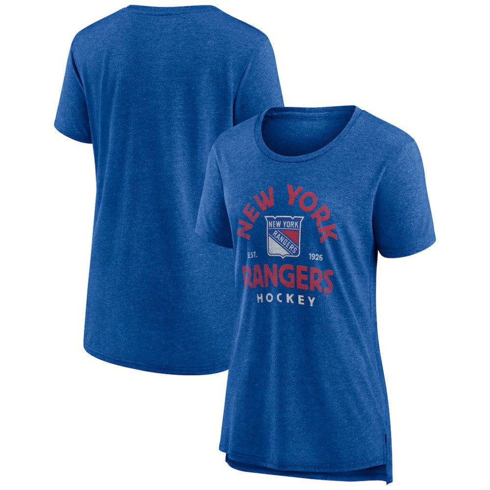 New York Rangers Women's Vintage Arch Tri-Blend T-Shirt - Blue | NHL on sale
