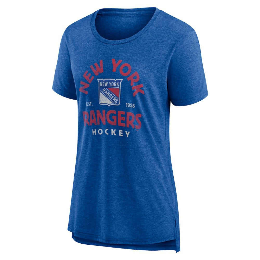 New York Rangers Women's Vintage Arch Tri-Blend T-Shirt - Blue | NHL on sale