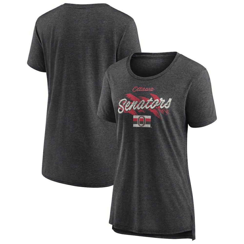 Ottawa Senators Women's Hit the Ice Tri-Blend T-Shirt - Gray | NHL Lifestyle