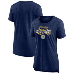 Pittsburgh Penguins Women's Hit the Ice Tri-Blend T-Shirt - Navy | NHL Clearance