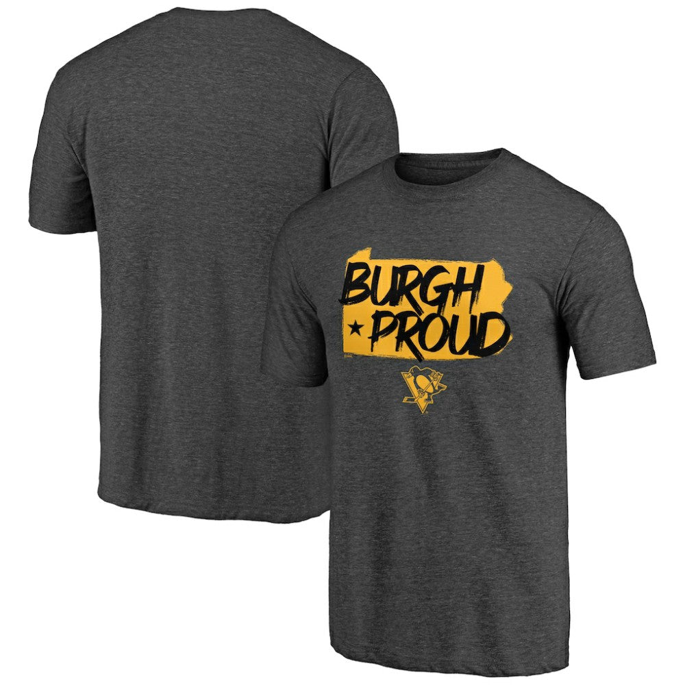 Pittsburgh Penguins Shoot to Score Tri-Blend T-Shirt - Charcoal | NHL on sale
