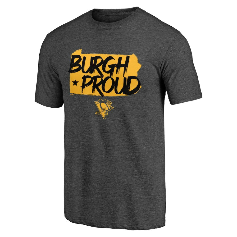 Pittsburgh Penguins Shoot to Score Tri-Blend T-Shirt - Charcoal | NHL on sale