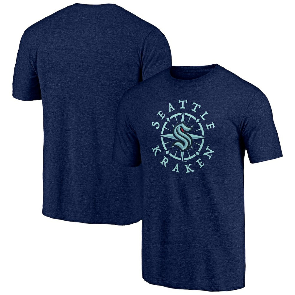 Seattle Kraken Shoot to Score Tri-Blend T-Shirt - Deep Sea Blue | NHL online