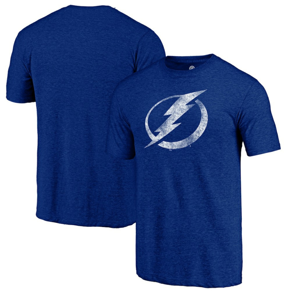 Tampa Bay Lightning Distressed Logo Tri-Blend T-Shirt - Blue | NHL on sale