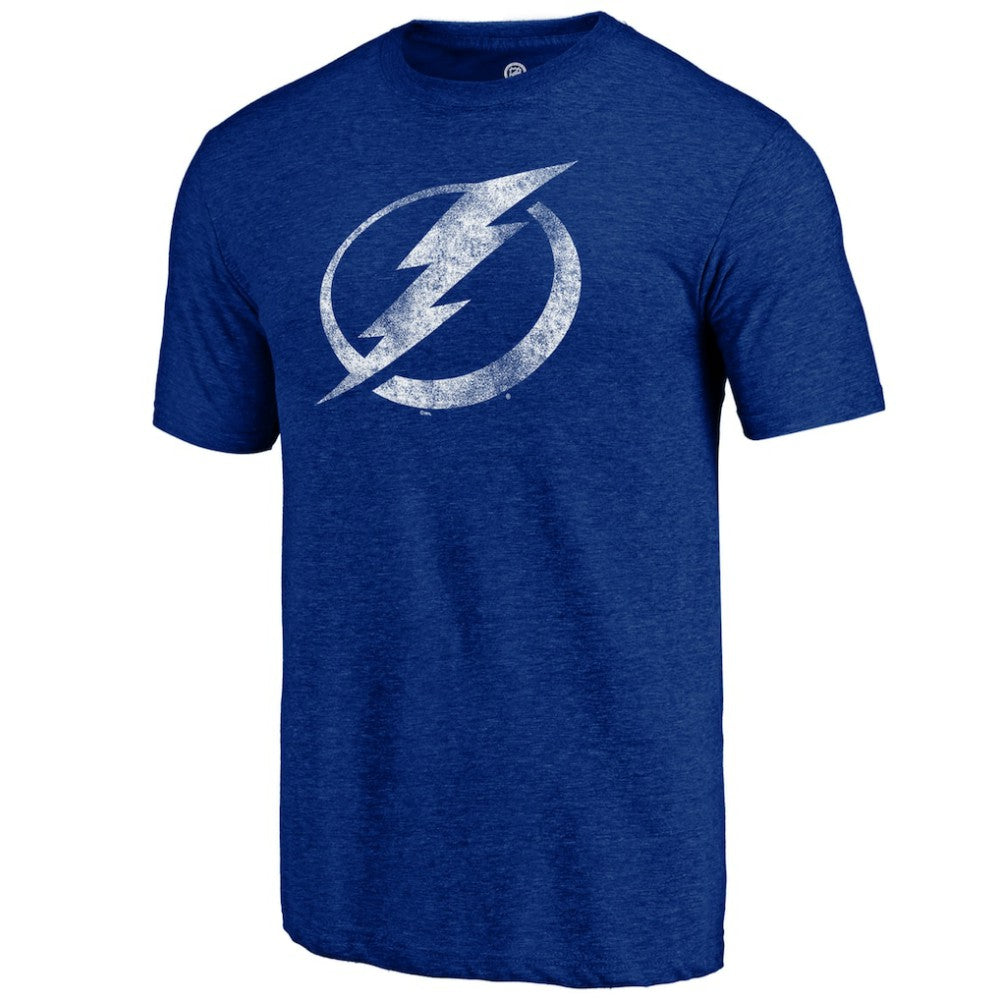 Tampa Bay Lightning Distressed Logo Tri-Blend T-Shirt - Blue | NHL on sale