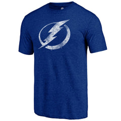 Tampa Bay Lightning Distressed Logo Tri-Blend T-Shirt - Blue | NHL on sale