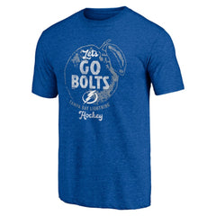 Tampa Bay Lightning Shoot to Score Tri-Blend T-Shirt - Blue | NHL Lifestyle