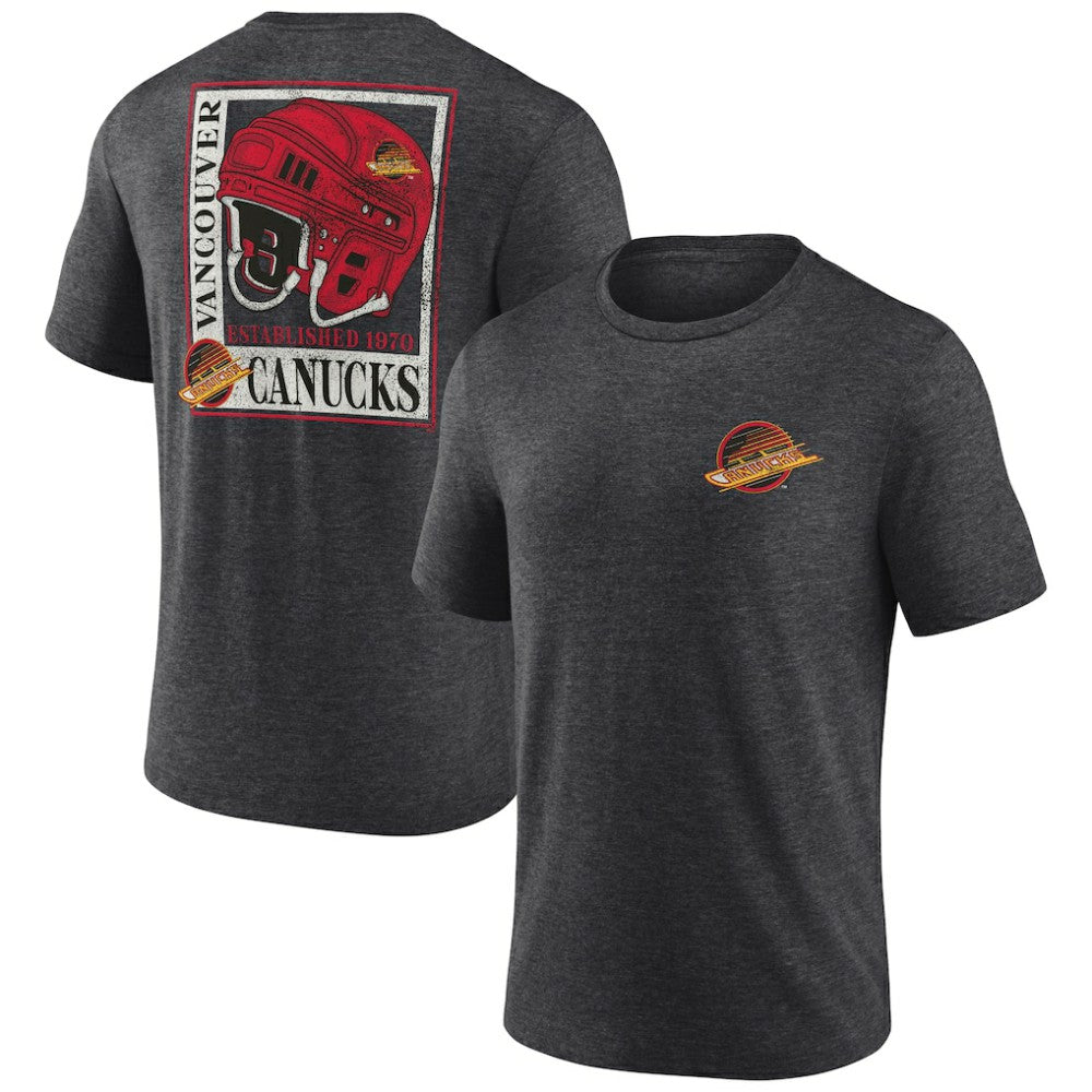 Vancouver Canucks Earnest Will Tri-Blend T-Shirt - Charcoal | NHL near me