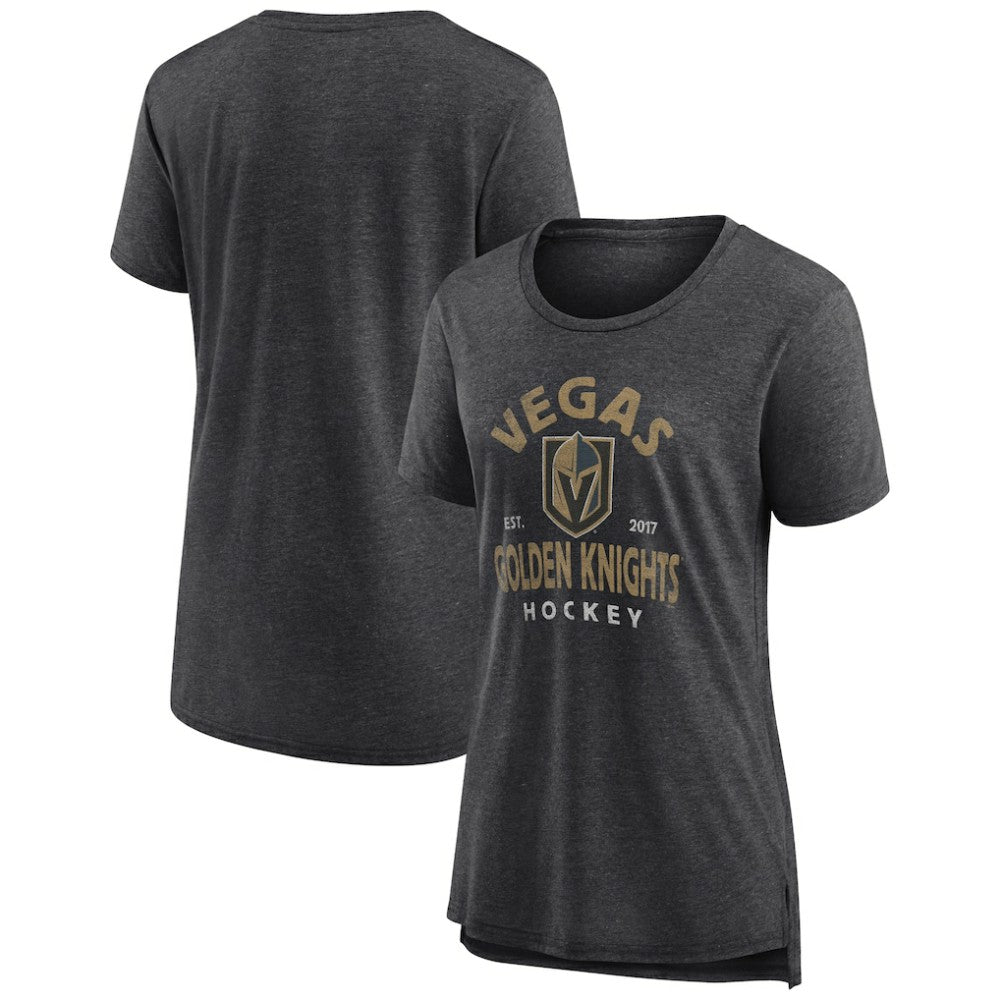 Vegas Golden Knights Women's Vintage Arch Tri-Blend T-Shirt - Gray | NHL on sale