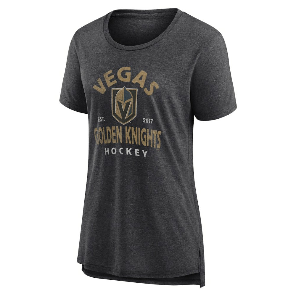 Vegas Golden Knights Women's Vintage Arch Tri-Blend T-Shirt - Gray | NHL on sale