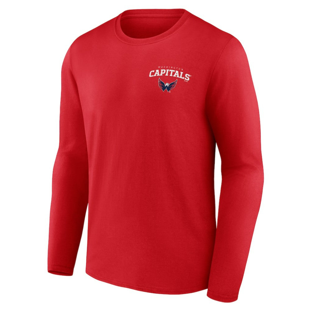 Washington Capitals Team Lockup Long Sleeve T-Shirt - Red | NHL Clearance