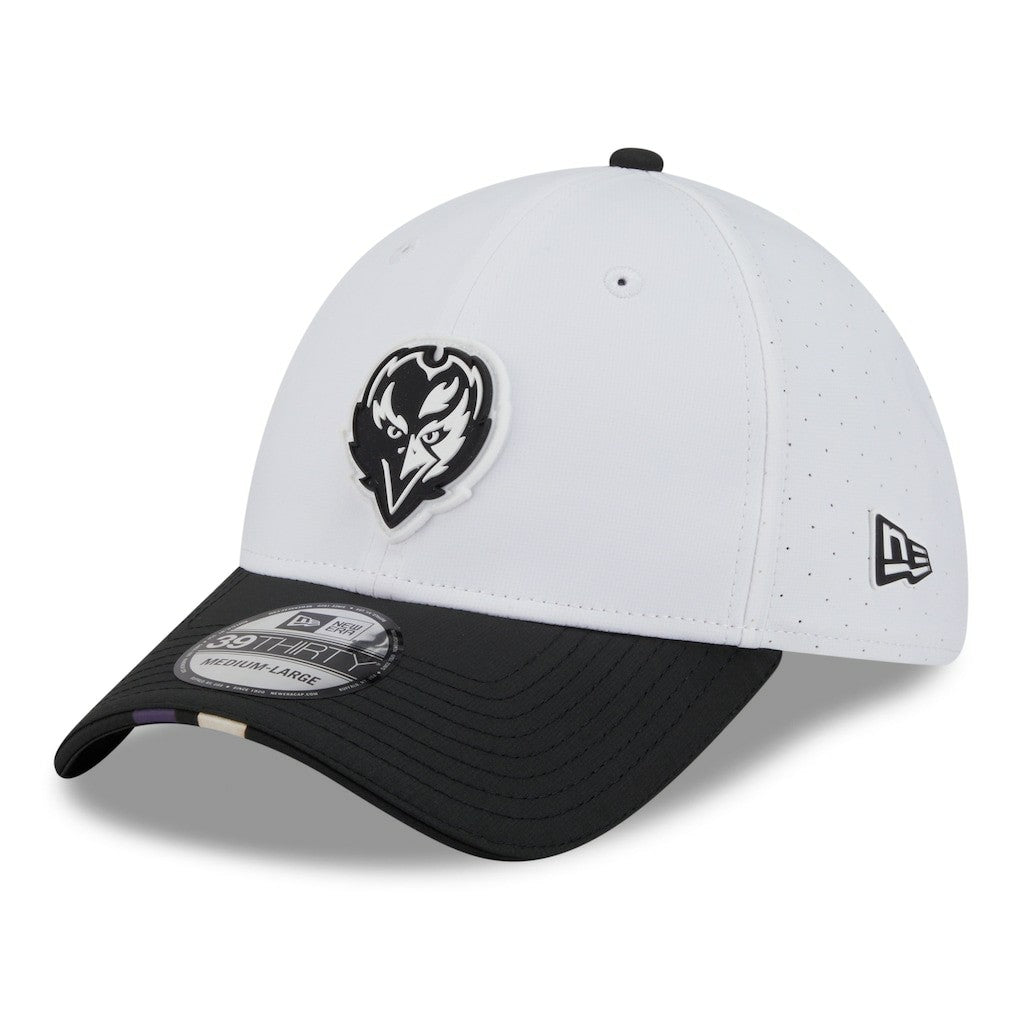 Baltimore Ravens New Era 2025 NFL Training Camp 39THIRTY Flex Hat - White/Black - NFL