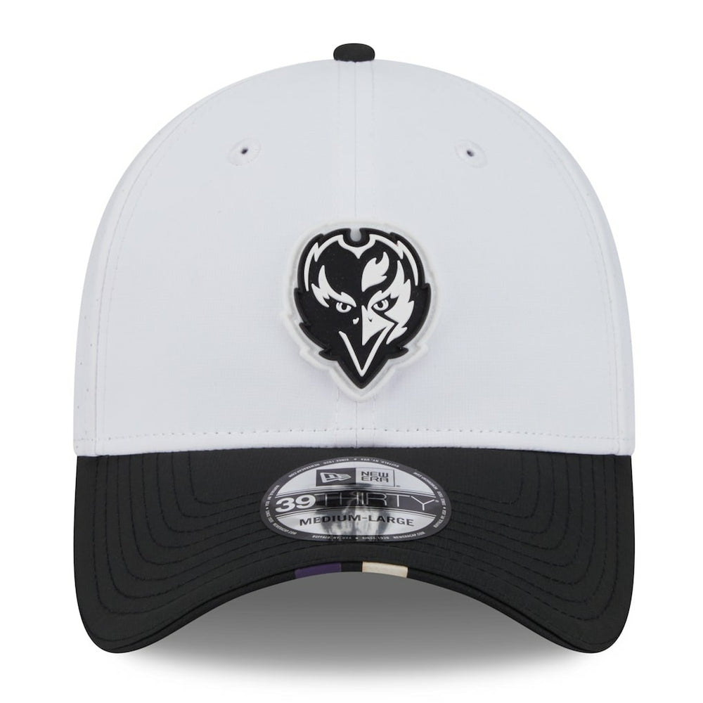 Baltimore Ravens New Era 2025 NFL Training Camp 39THIRTY Flex Hat - White/Black - NFL