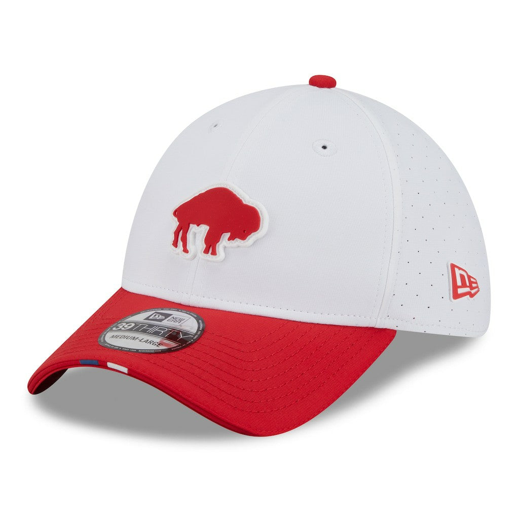 Buffalo Bills New Era 2025 NFL Training Camp Throwback Logo 39THIRTY Flex Hat - White/Red - NFL