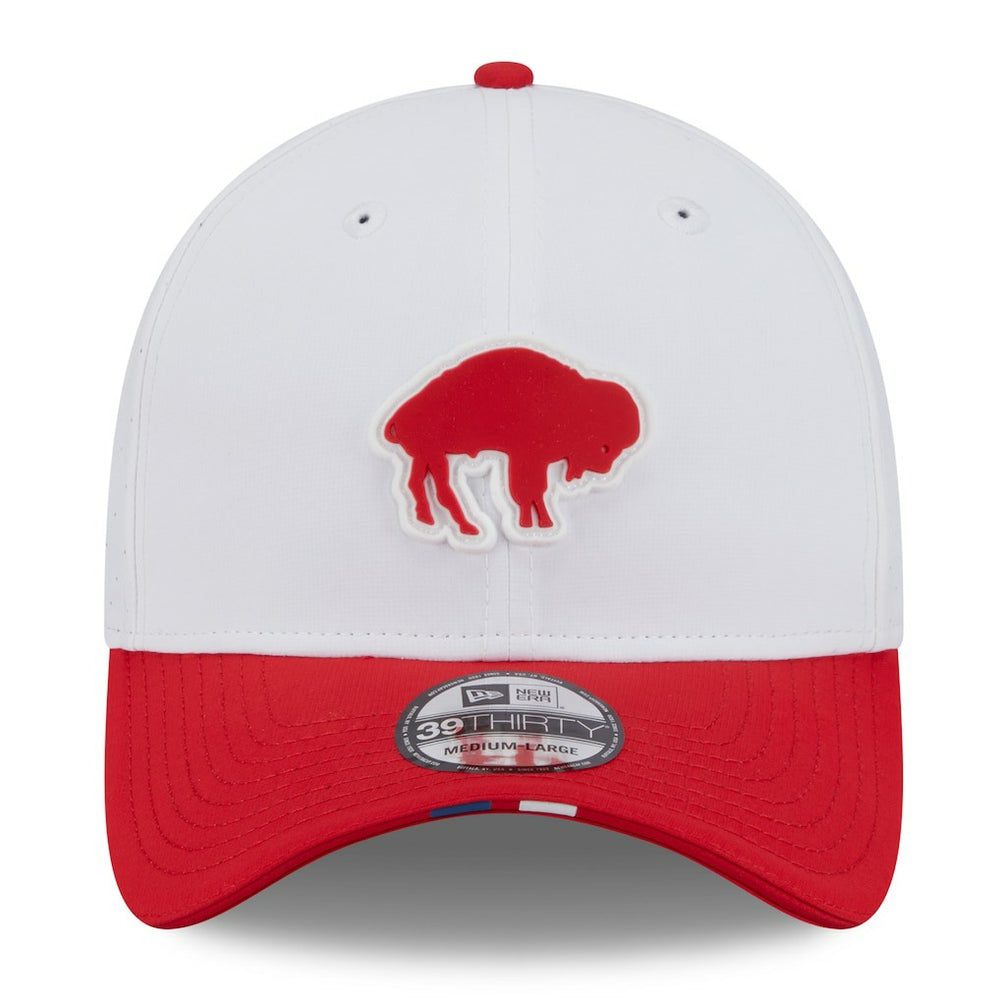 Buffalo Bills New Era 2025 NFL Training Camp Throwback Logo 39THIRTY Flex Hat - White/Red - NFL