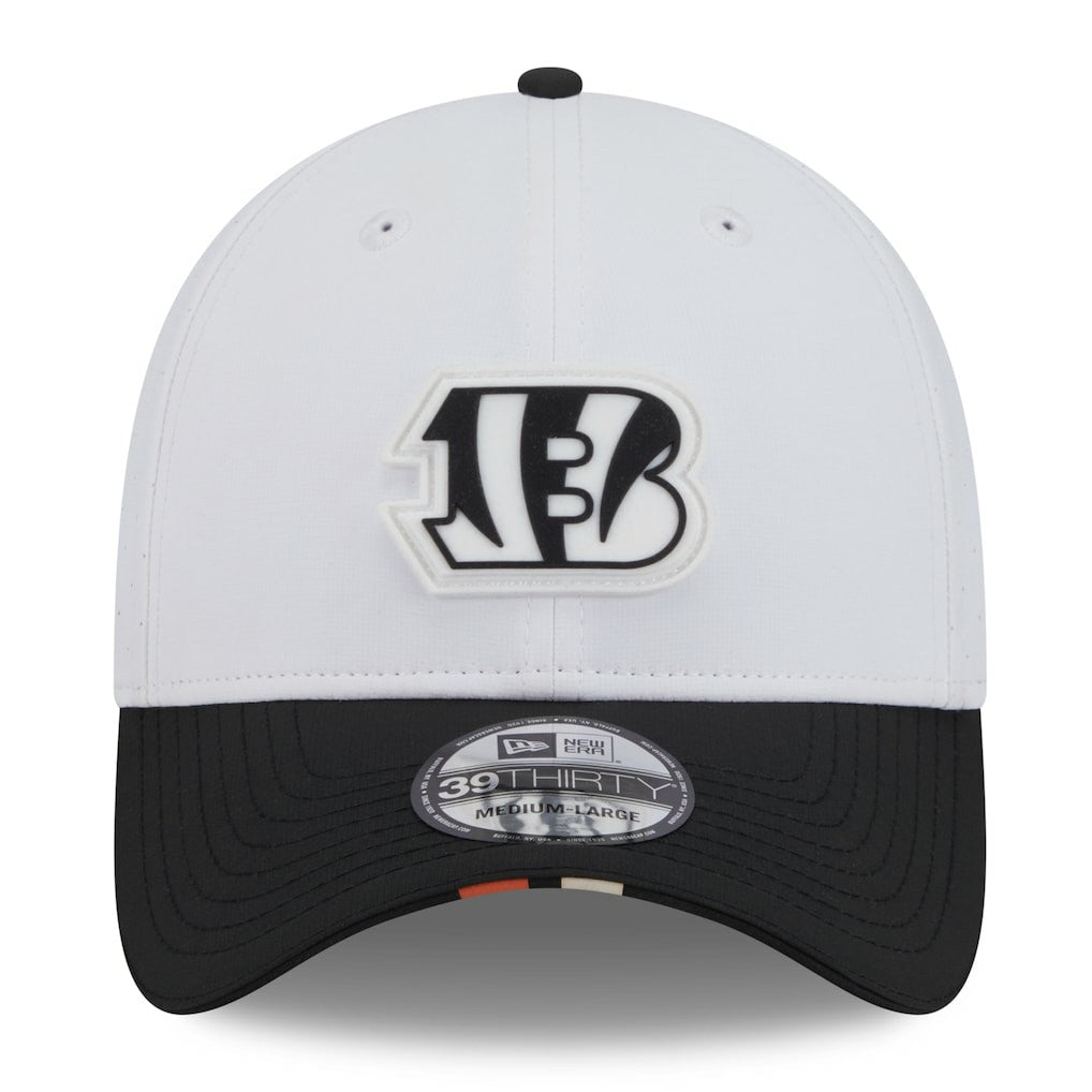 Cincinnati Bengals New Era 2025 NFL Training Camp 39THIRTY Flex Hat - White/Black - NFL