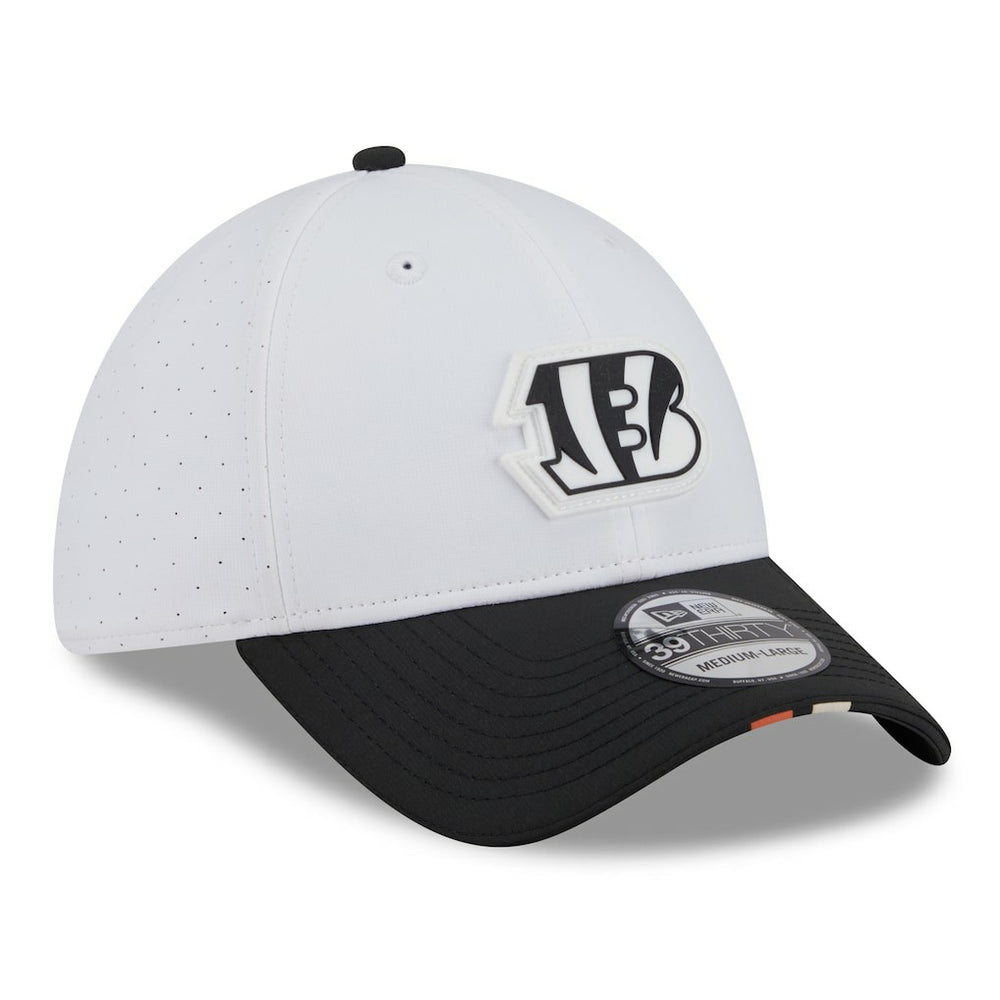 Cincinnati Bengals New Era 2025 NFL Training Camp 39THIRTY Flex Hat - White/Black - NFL