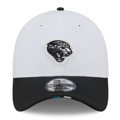 Jacksonville Jaguars New Era 2025 NFL Training Camp Throwback Logo 39THIRTY Flex Hat - White/Black - NFL