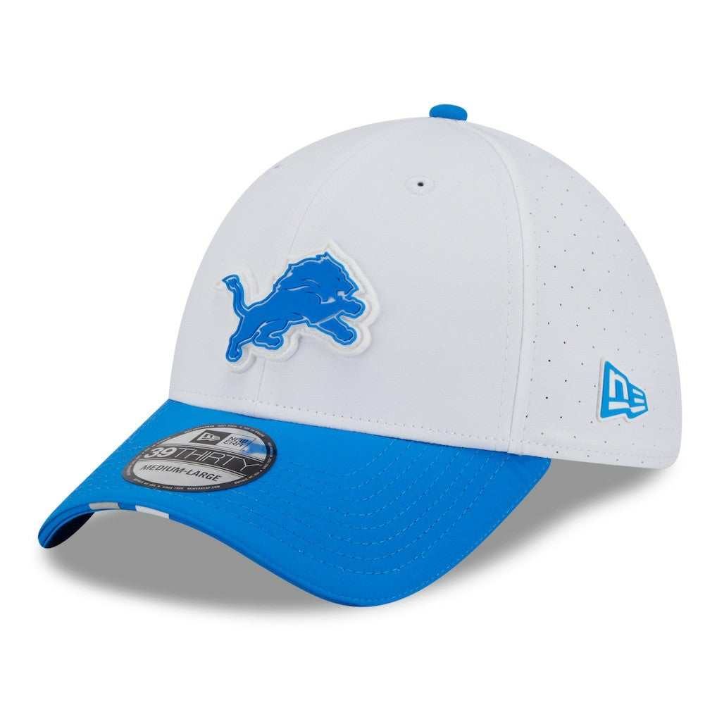 Detroit Lions New Era 2025 NFL Training Camp 39THIRTY Flex Hat - White/Blue - NFL