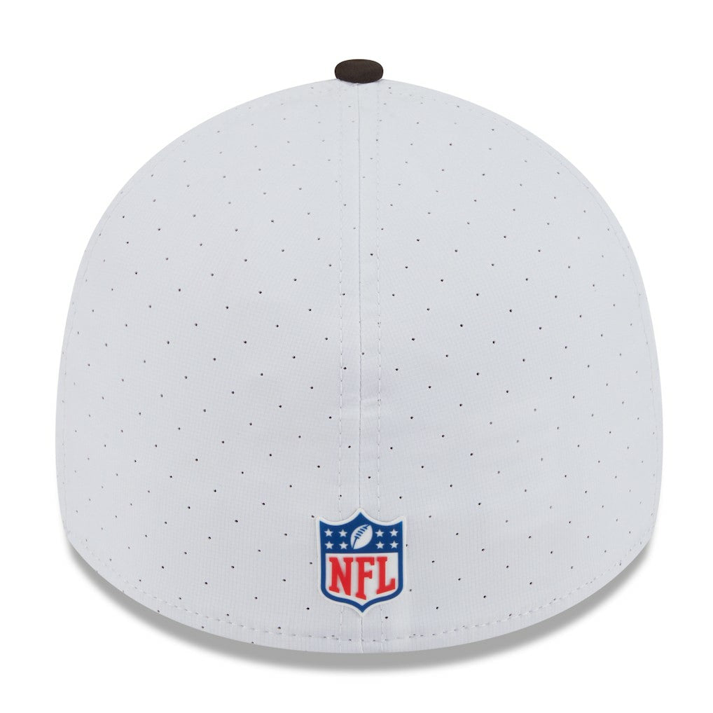 Cleveland Browns New Era 2025 NFL Training Camp Throwback Logo 39THIRTY Flex Hat - White/Brown - NFL