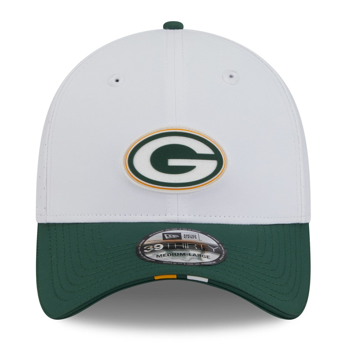 Green Bay Packers New Era 2025 NFL Training Camp 39THIRTY Flex Hat - White/Green - NFL