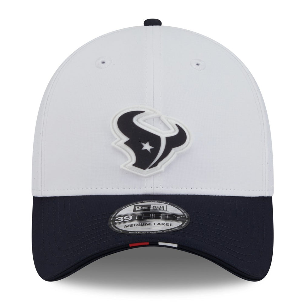 Houston Texans New Era 2025 NFL Training Camp 39THIRTY Flex Hat - White/Navy - NFL