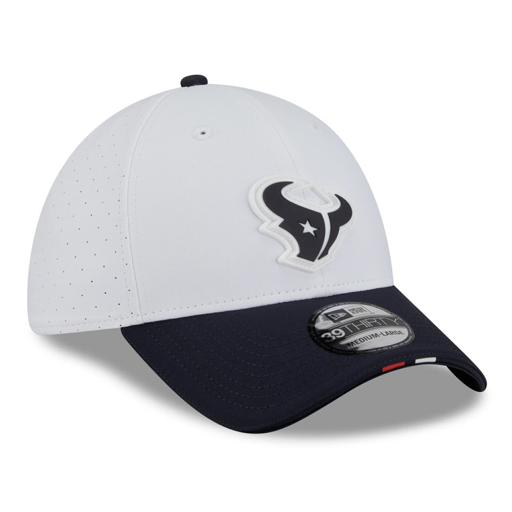 Houston Texans New Era 2025 NFL Training Camp 39THIRTY Flex Hat - White/Navy - NFL