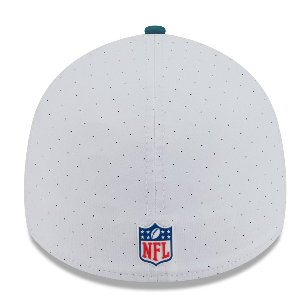 Philadelphia Eagles New Era 2025 NFL Training Camp 39THIRTY Flex Hat - White/Midnight Green - NFL