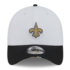 New Orleans Saints New Era 2025 NFL Training Camp 39THIRTY Flex Hat - White/Black - NFL