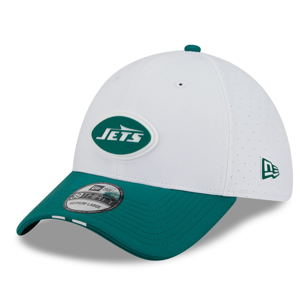 New York Jets New Era 2025 NFL Training Camp 39THIRTY Flex Hat - White/Green - NFL