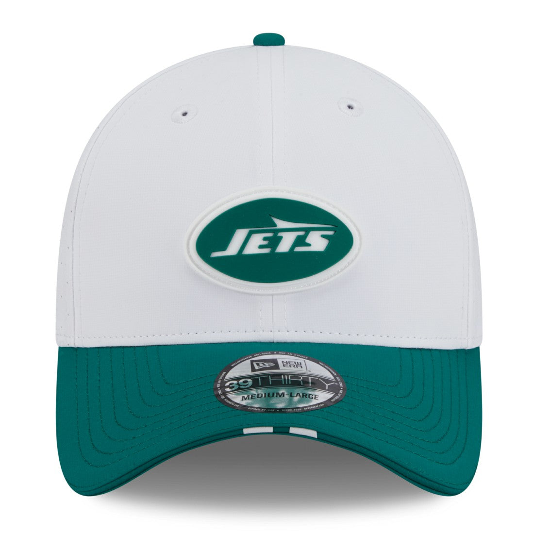 New York Jets New Era 2025 NFL Training Camp 39THIRTY Flex Hat - White/Green - NFL