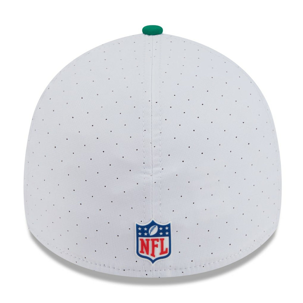 Philadelphia Eagles New Era 2025 NFL Training Camp Throwback Logo 39THIRTY Flex Hat - White/Kelly Green - NFL