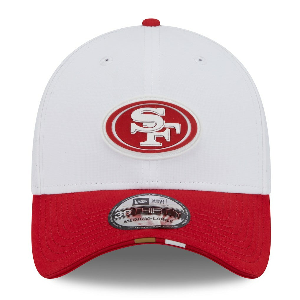 San Francisco 49ers New Era 2025 NFL Training Camp 39THIRTY Flex Hat - White/Scarlet - NFL