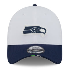 Seattle Seahawks New Era 2025 NFL Training Camp 39THIRTY Flex Hat - White/College Navy - NFL