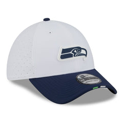 Seattle Seahawks New Era 2025 NFL Training Camp 39THIRTY Flex Hat - White/College Navy - NFL