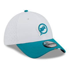Miami Dolphins New Era 2025 NFL Training Camp Throwback Logo 39THIRTY Flex Hat - White/Aqua - NFL
