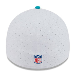 Miami Dolphins New Era 2025 NFL Training Camp 39THIRTY Flex Hat - White/Aqua - NFL