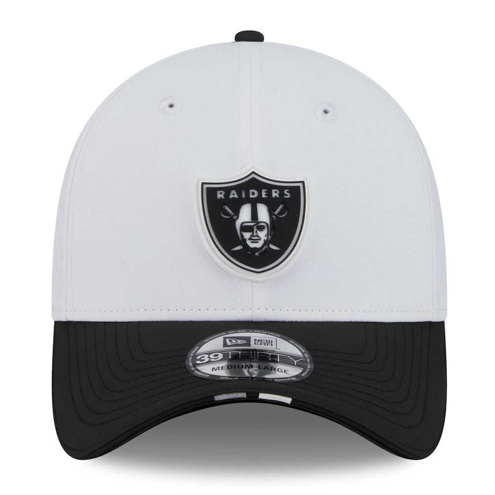 Las Vegas Raiders New Era 2025 NFL Training Camp 39THIRTY Flex Hat - White/Black - NFL