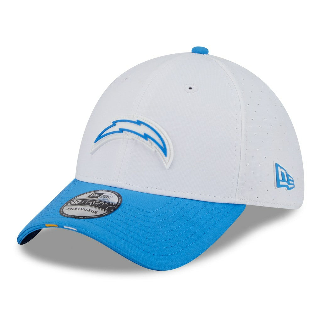 Los Angeles Chargers New Era 2025 NFL Training Camp 39THIRTY Flex Hat - White/Powder Blue - NFL