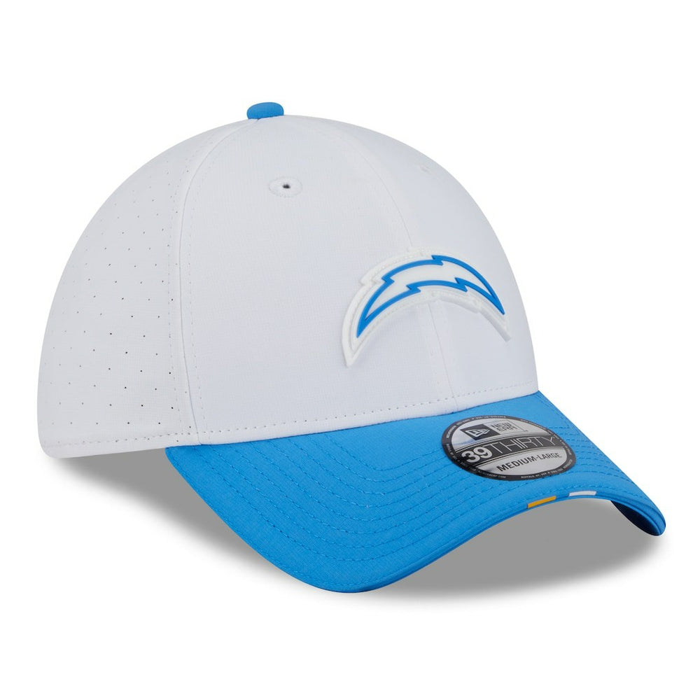 Los Angeles Chargers New Era 2025 NFL Training Camp 39THIRTY Flex Hat - White/Powder Blue - NFL
