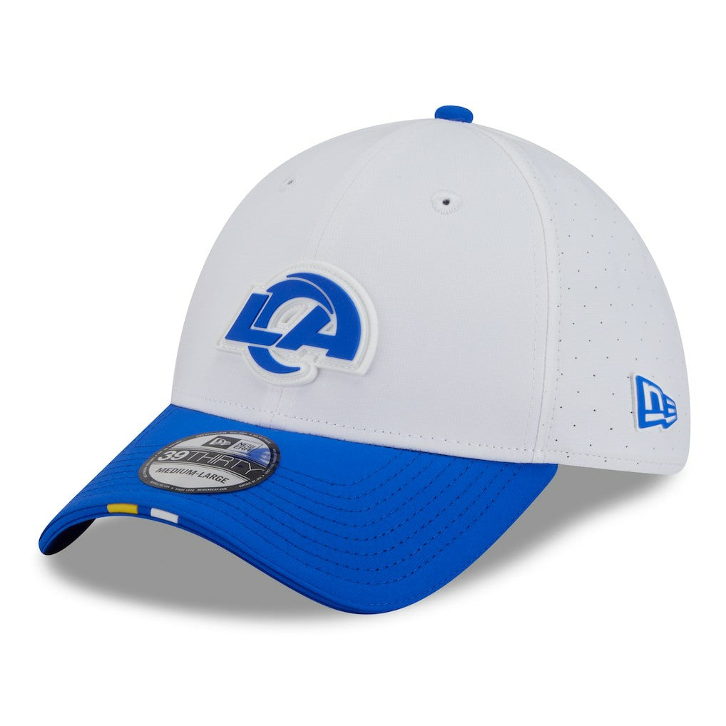 Los Angeles Rams New Era 2025 NFL Training Camp 39THIRTY Flex Hat - White/Royal - NFL