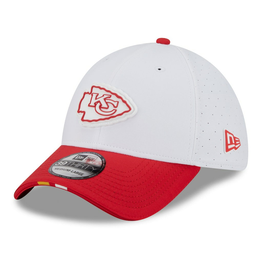 Kansas City Chiefs New Era 2025 NFL Training Camp 39THIRTY Flex Hat - White/Red - NFL