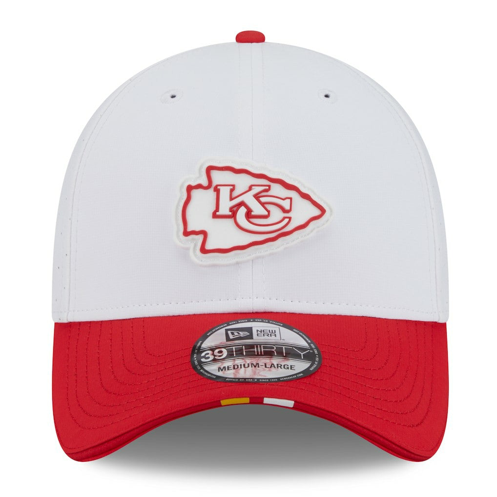 Kansas City Chiefs New Era 2025 NFL Training Camp 39THIRTY Flex Hat - White/Red - NFL