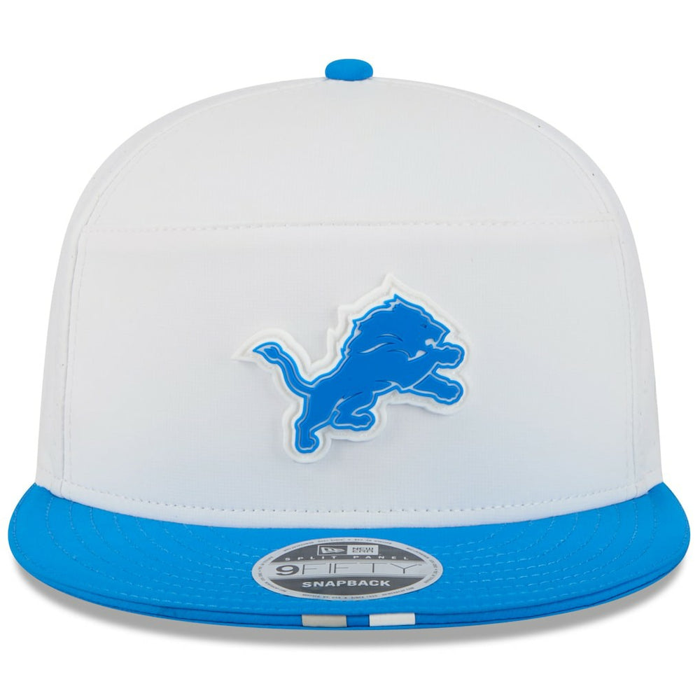 Detroit Lions New Era 2025 NFL Training Camp Split Panel 9FIFTY Snapback Hat - White/Blue - NFL