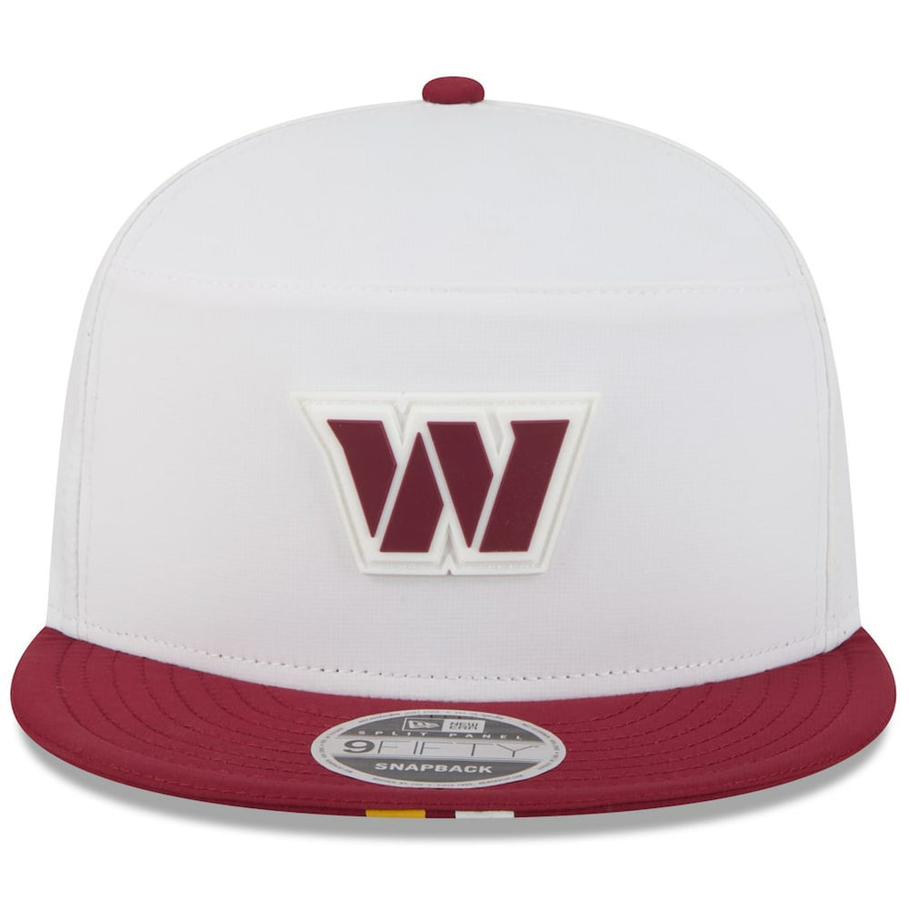 Washington Commanders New Era 2025 NFL Training Camp Split Panel 9FIFTY Snapback Hat - White/Burgundy - NFL