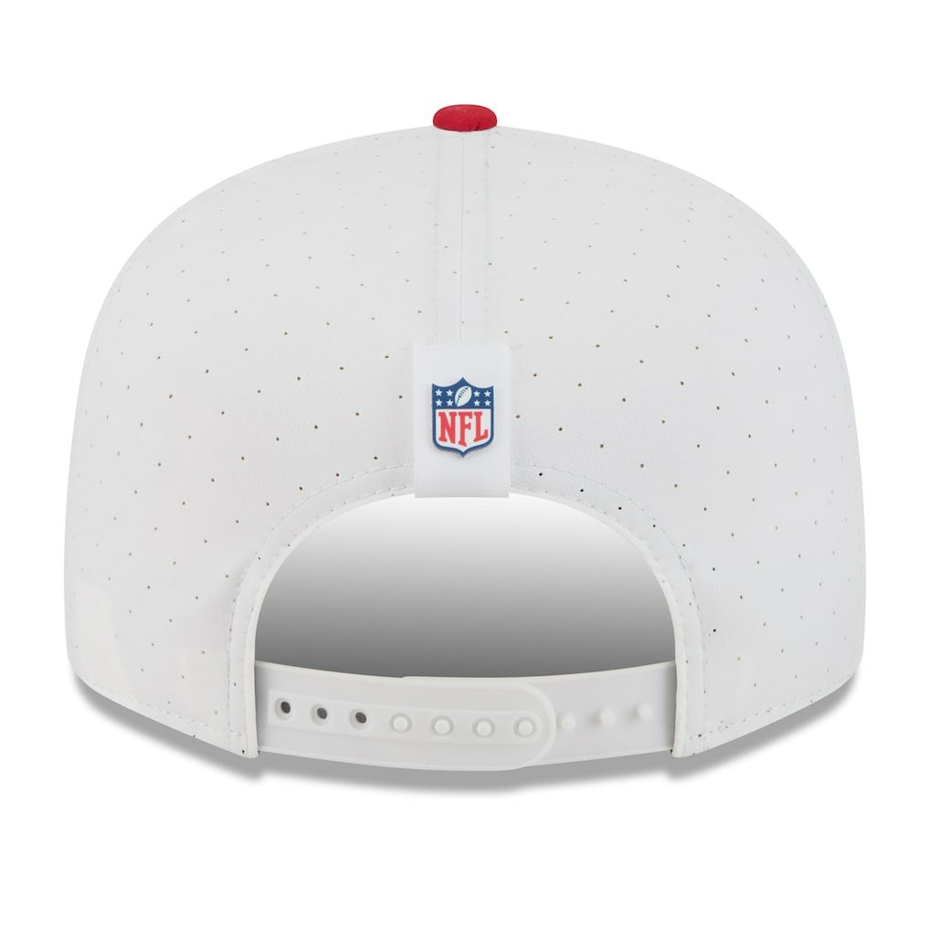 San Francisco 49ers New Era 2025 NFL Training Camp Split Panel 9FIFTY Snapback Hat - White/Scarlet - NFL