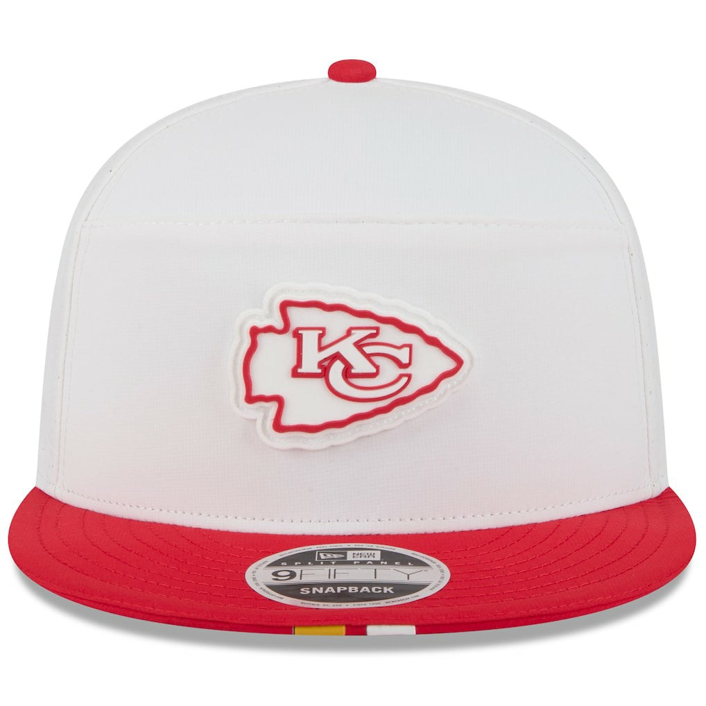 Kansas City Chiefs New Era 2025 NFL Training Camp Split Panel 9FIFTY Snapback Hat - White/Red - NFL