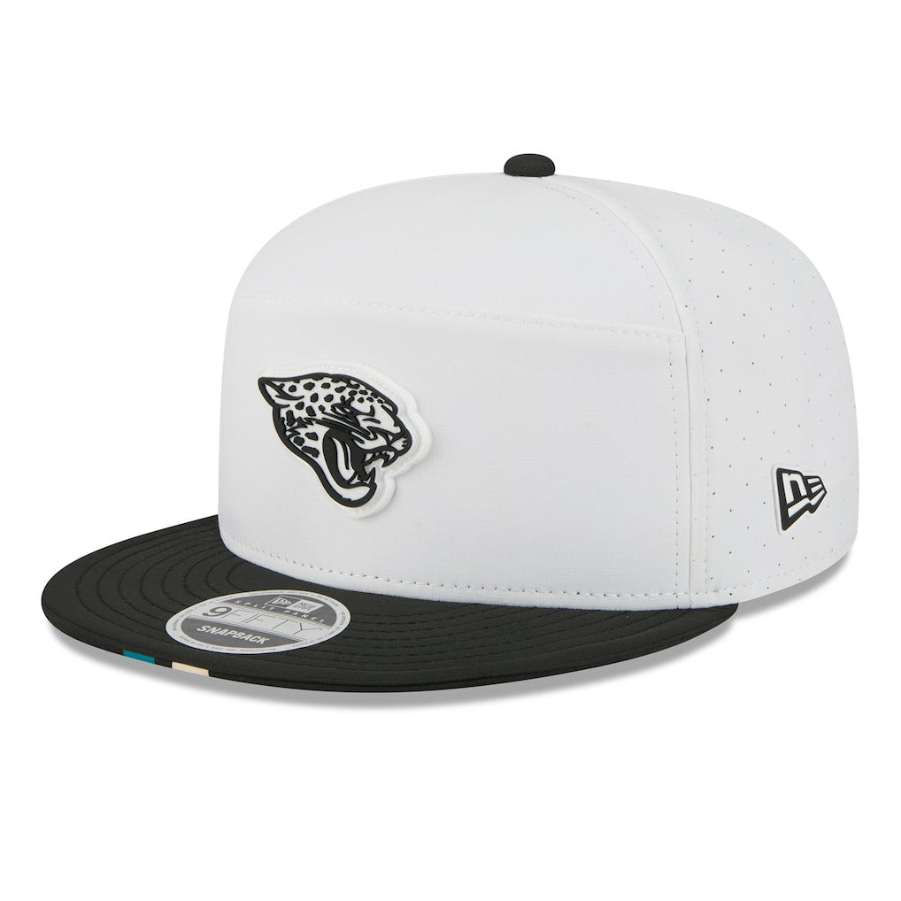 Jacksonville Jaguars New Era 2025 NFL Training Camp Split Panel 9FIFTY Snapback Hat - White/Black - NFL